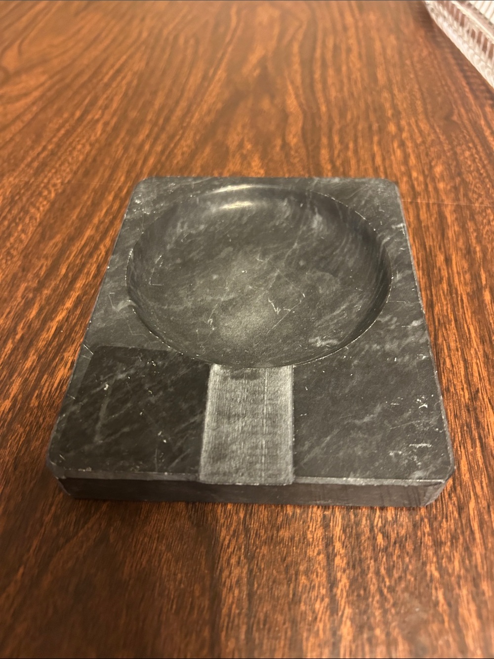 Vintage marble ashtray maybe for cigars.